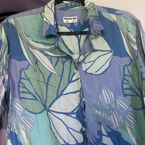 Paradise Now Women's Blue and Green Floral Dress